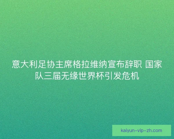 意大利足协主席格拉维纳宣布辞职 国家队三届无缘世界杯引发危机